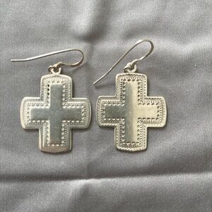 Beautiful vintage Aztec Southwestern silver fishhook earrings